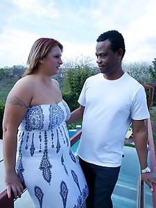 Big mama goes interracial on a hot summer day
