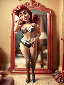 Dirty slut is posing naked in this photo.