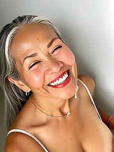 Women of a certain age pleasure themselves by touching their genitals