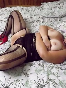 Red PVC heels in black