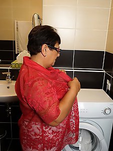 Naughty big mama playing with her toy boy