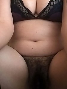 Chubby strumpet is covered with cum